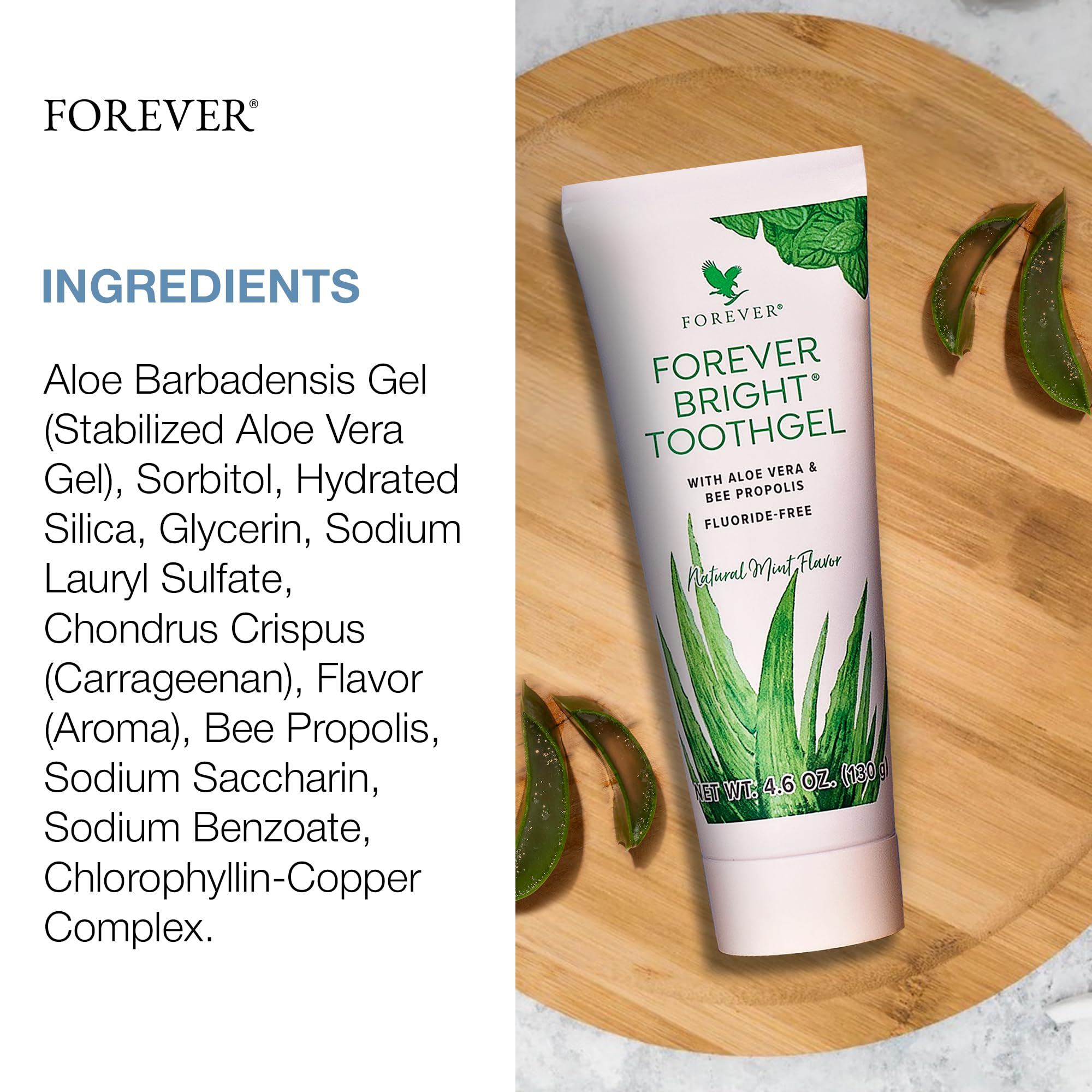 Forever Living Bright Toothgel textura en gel mostrando suavidad y fácil aplicación