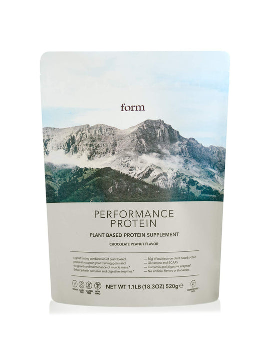 Form empaque frontal Chocolate Peanut mostrando beneficios y sello vegano