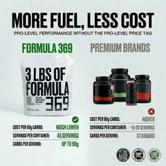 Formula 369 polvo en primer plano con textura fina fácil de disolver