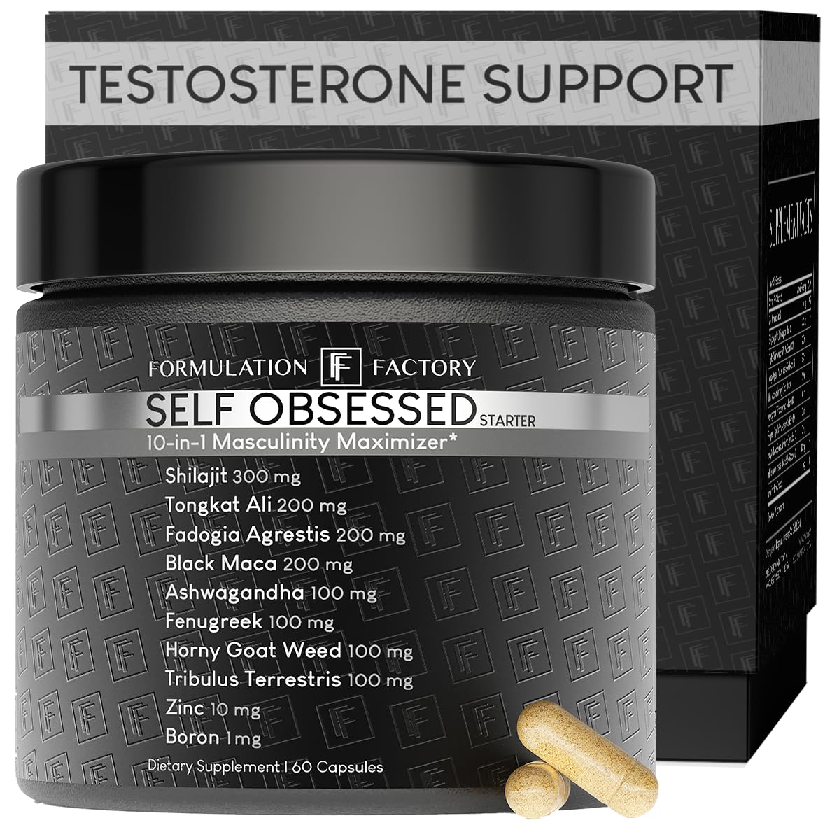Formulation Factory frasco frontal mostrando etiqueta y beneficios visibles