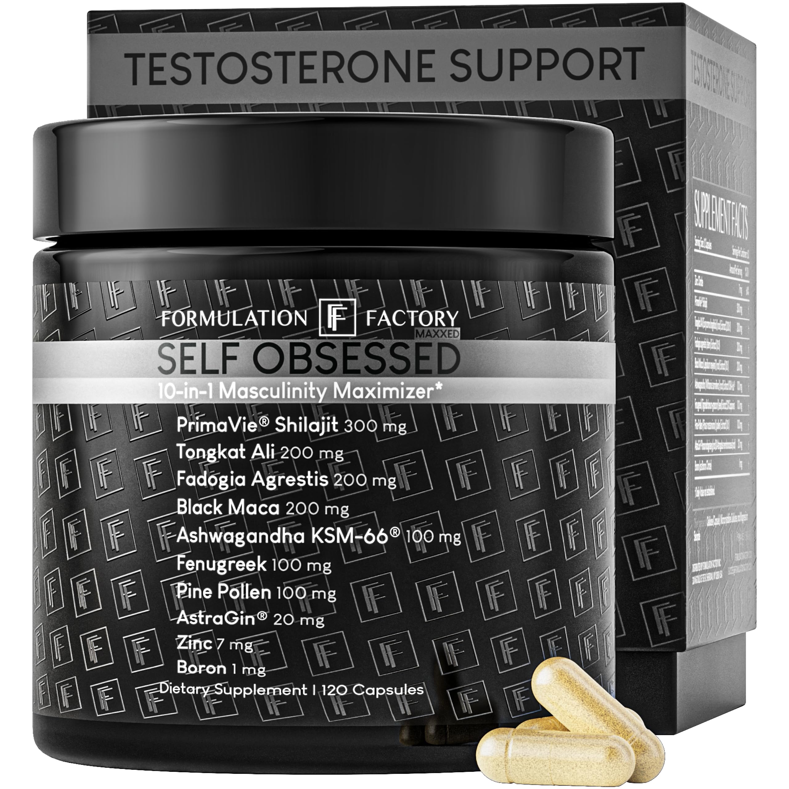Formulation Factory Self Obsessed Maxxed frontal mostrando envase y ventaja de 60 días