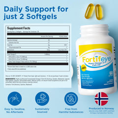 Fortifeye etiqueta del producto con información de EPA y DHA