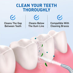 FORTIVO puntas en uso con irrigador en baño, limpieza interdental eficaz