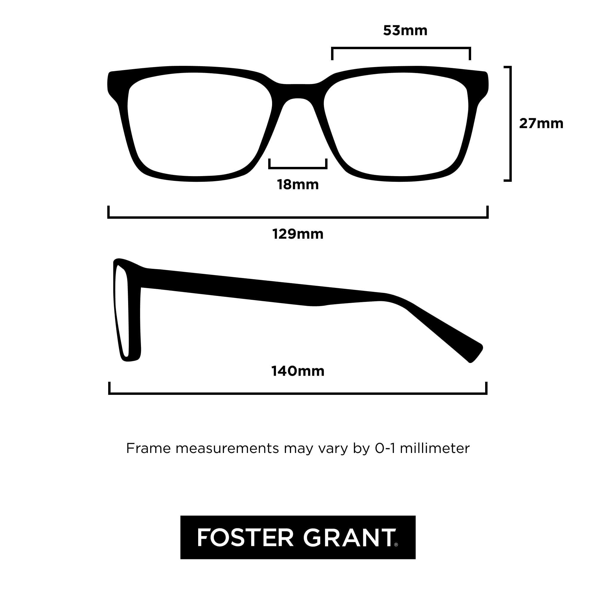 Foster Grant etiqueta en la patilla, identificación de marca y calidad
