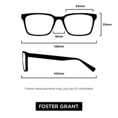 Foster Grant plano detalle de bisagras de muelle, mayor comodidad
