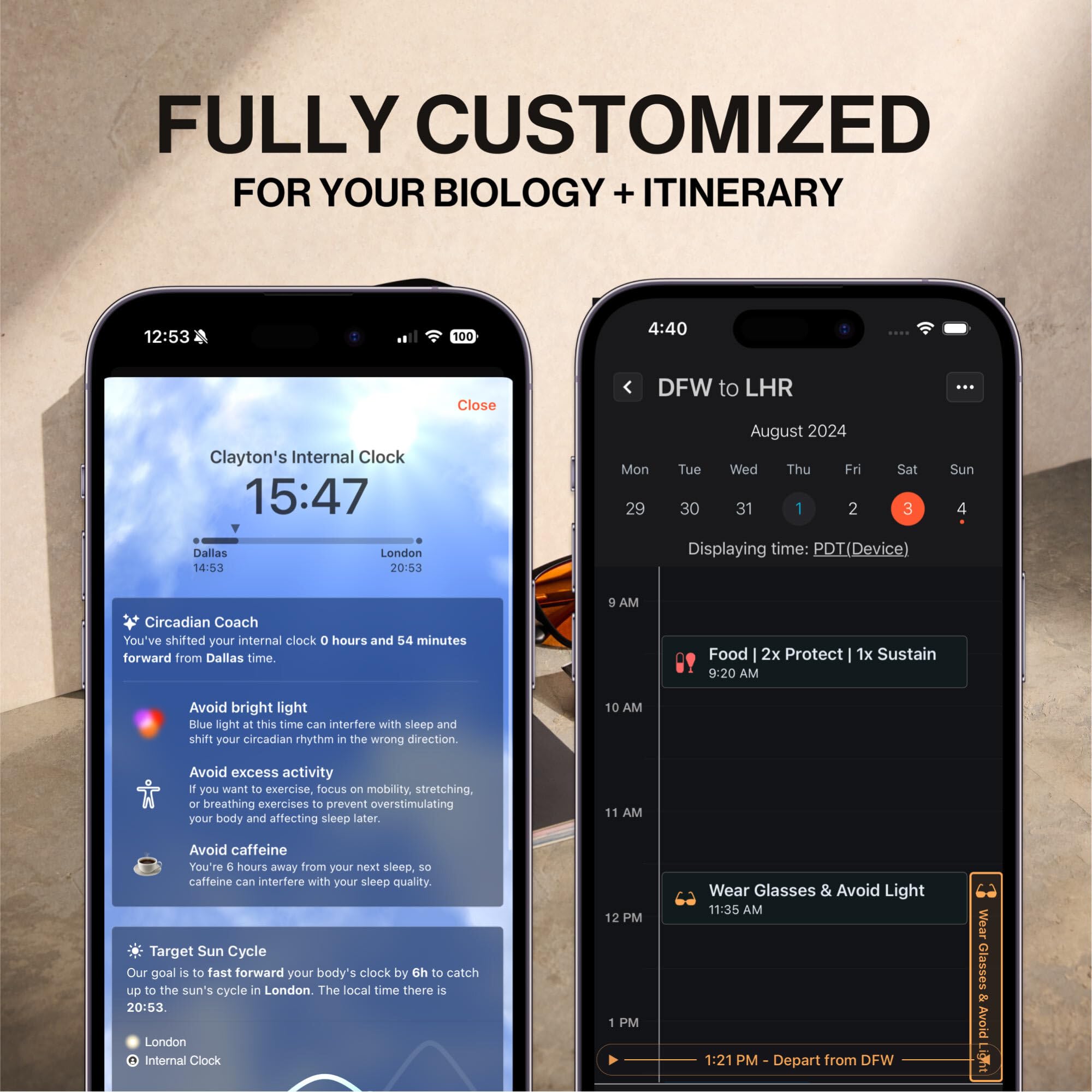 Fount Flykitt app cronograma en pantalla guía personalizada de dosis