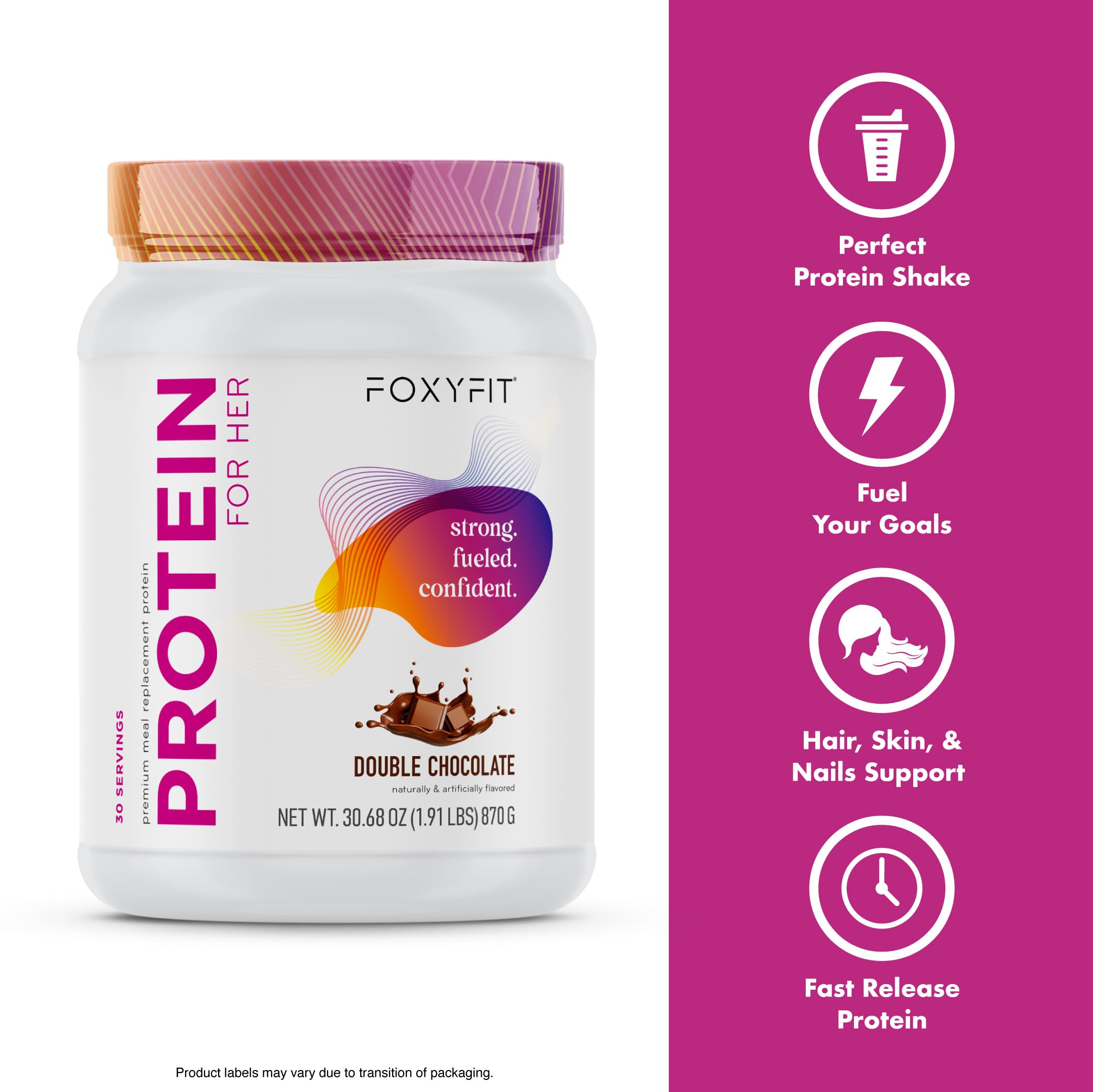 FoxyFit textura del polvo cerca, mezcla rápida y cremosa