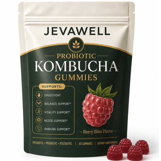 FQMUEV JEVAWELL empaque frontal mostrando diseño y beneficio digestivo