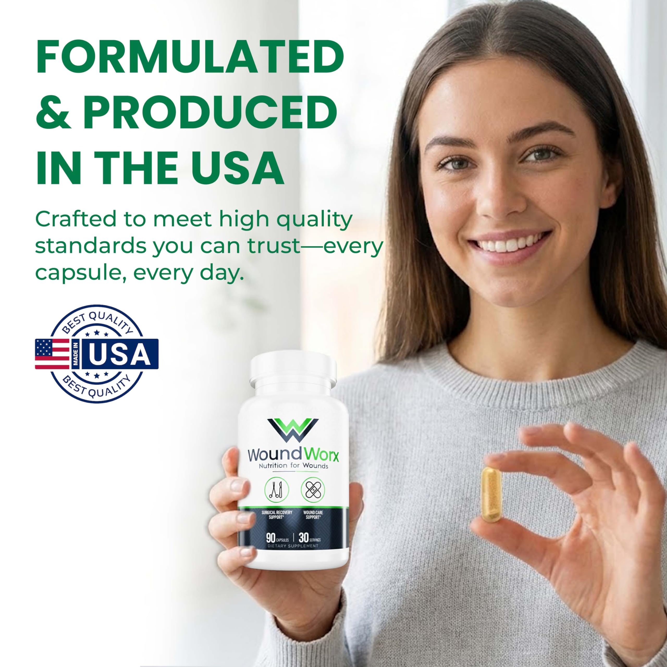 Free Life Labs empaque con sello GMP que transmite control de calidad