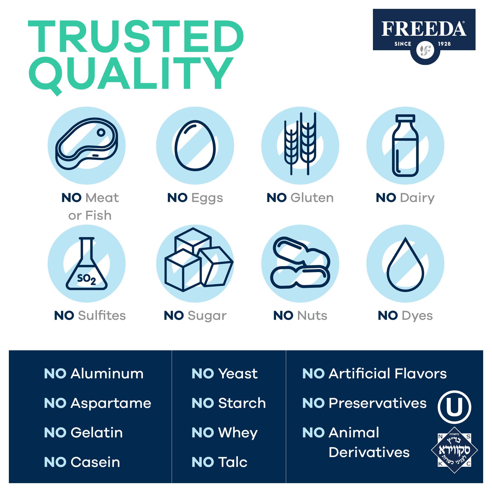 FREEDA etiqueta con ingredientes legibles y transparencia de formulación