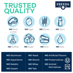FREEDA etiqueta con ingredientes legibles y transparencia de formulación