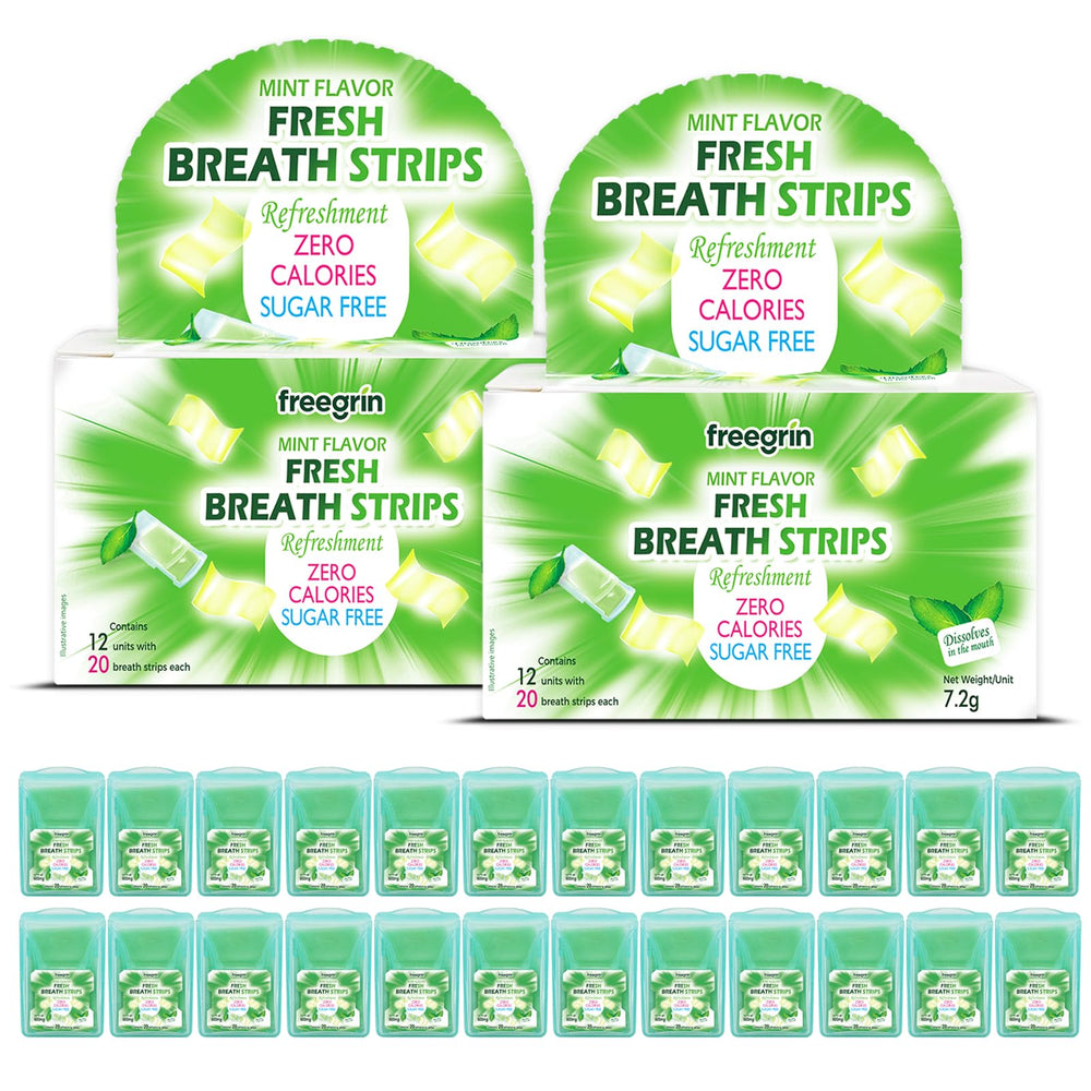 FREEGRIN embalaje frontal mostrando cantidad y sabor menta para confianza inmediata