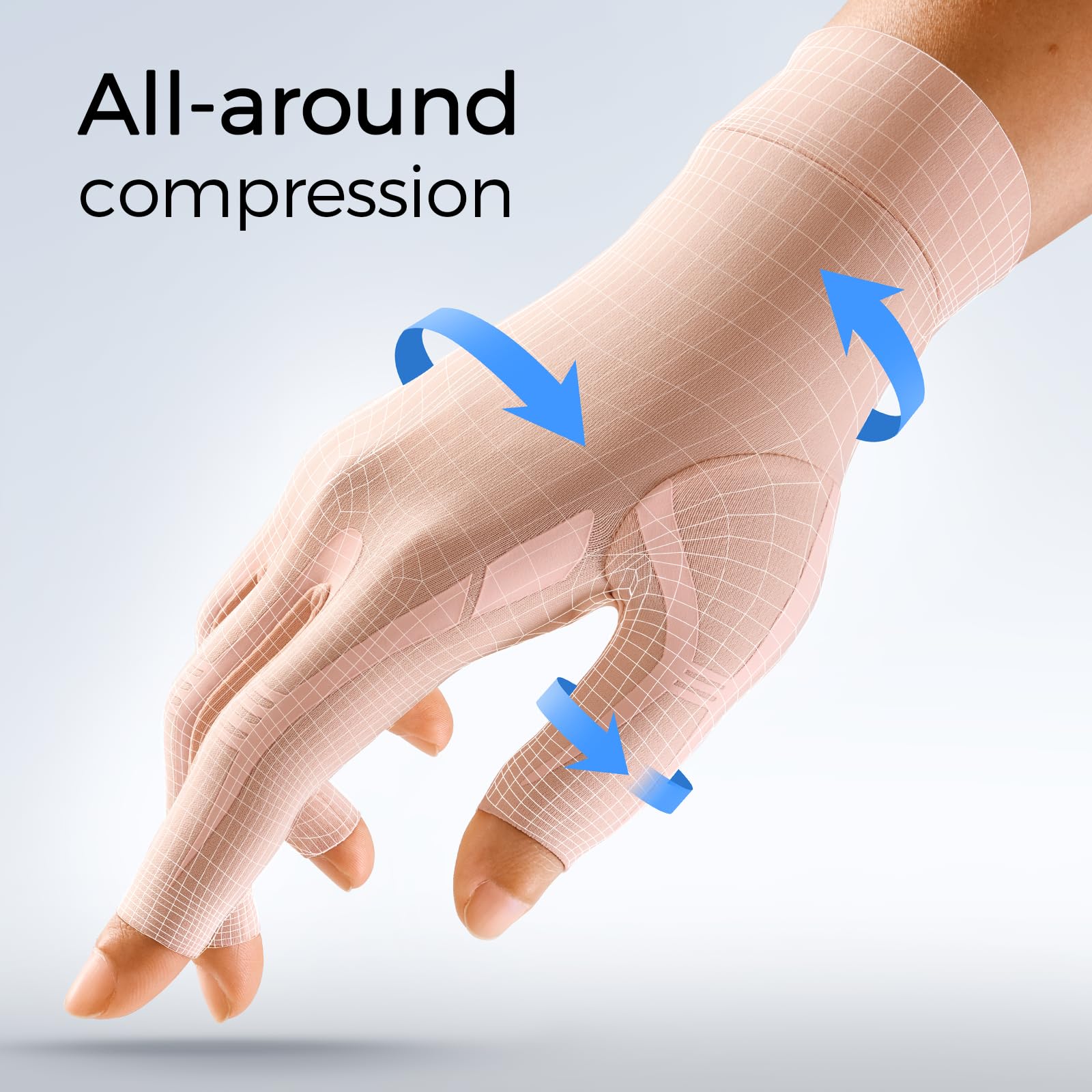 FREETOO primer plano de silicona en nudillos que ofrece presión puntual