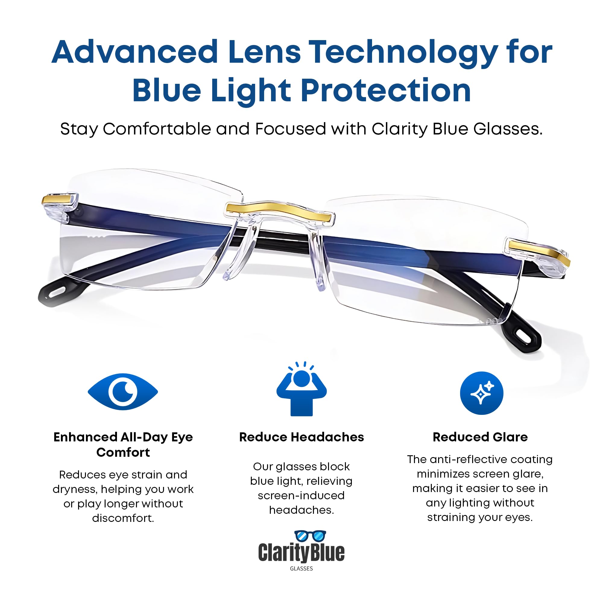 FREEZE2TRIM Clarity Blue primer plano de lentes con recubrimiento antirreflectante