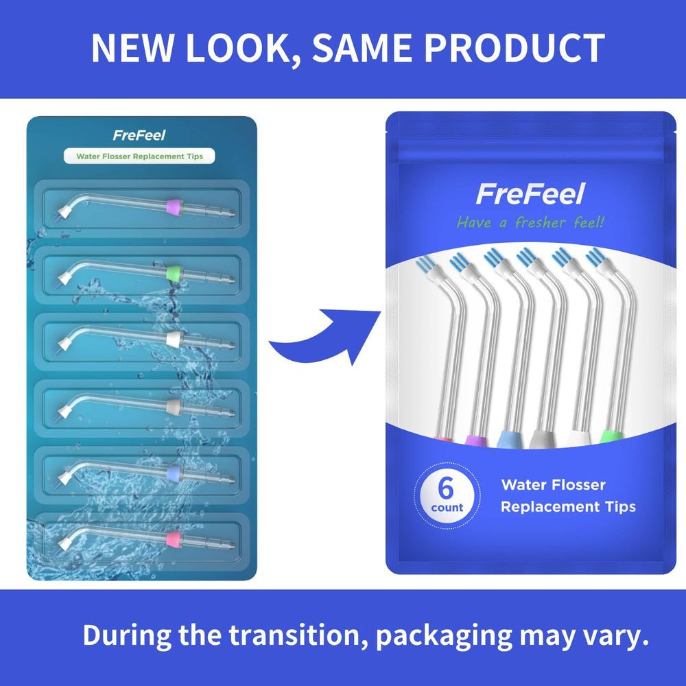 FreFeel etiqueta del producto indicando compatibilidad con múltiples modelos Waterpik