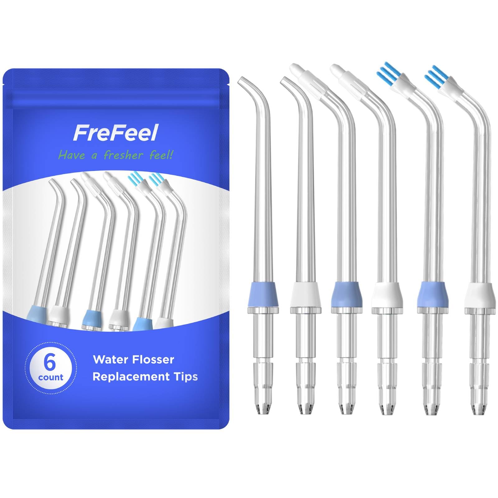 FreFeel vista frontal del pack de 6 puntas, reemplazo rápido