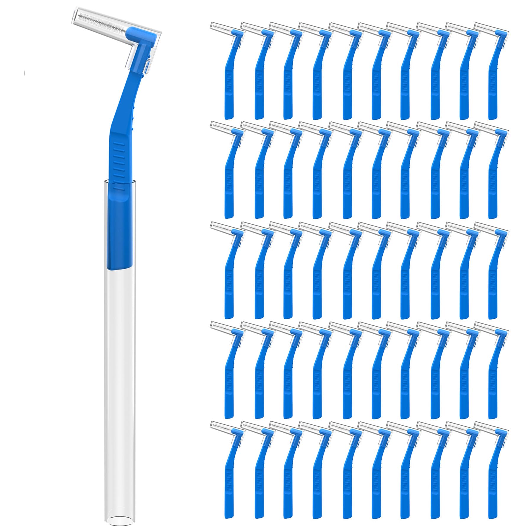 Fremouth cepillo interdental ángulo vista frontal con agarre antideslizante para control