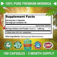 FRESH HEALTHCARE polvo de moringa textura cercana que resalta pureza vegetal