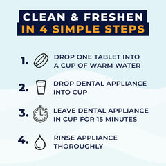 FRESH KNIGHT aparato dental sumergido en solución, limpia y desodoriza eficazmente