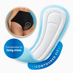 Fresh Start primer plano del núcleo absorbente que mantiene la piel seca