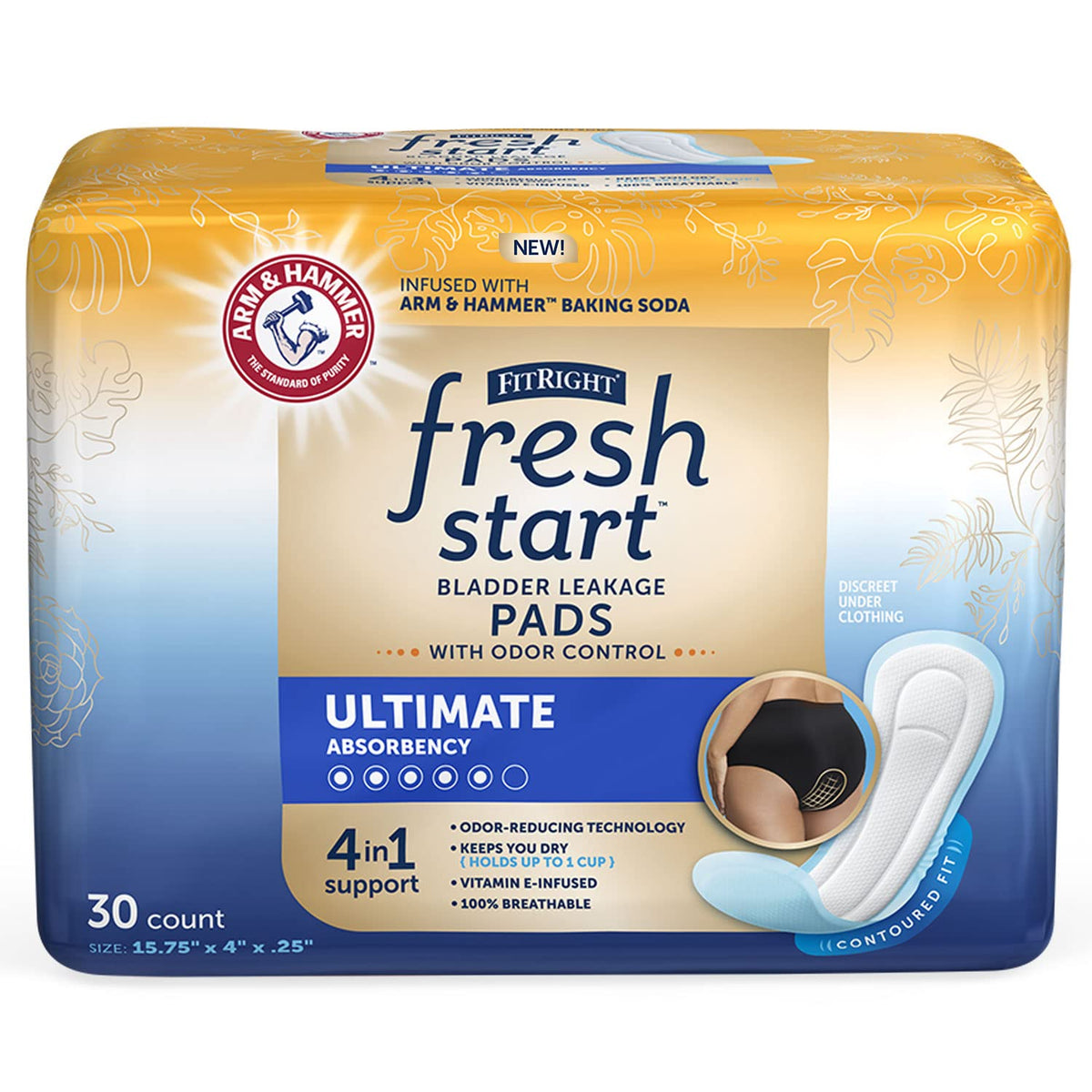 Fresh Start vista frontal del empaque mostrando 30 unidades y protección discreta
