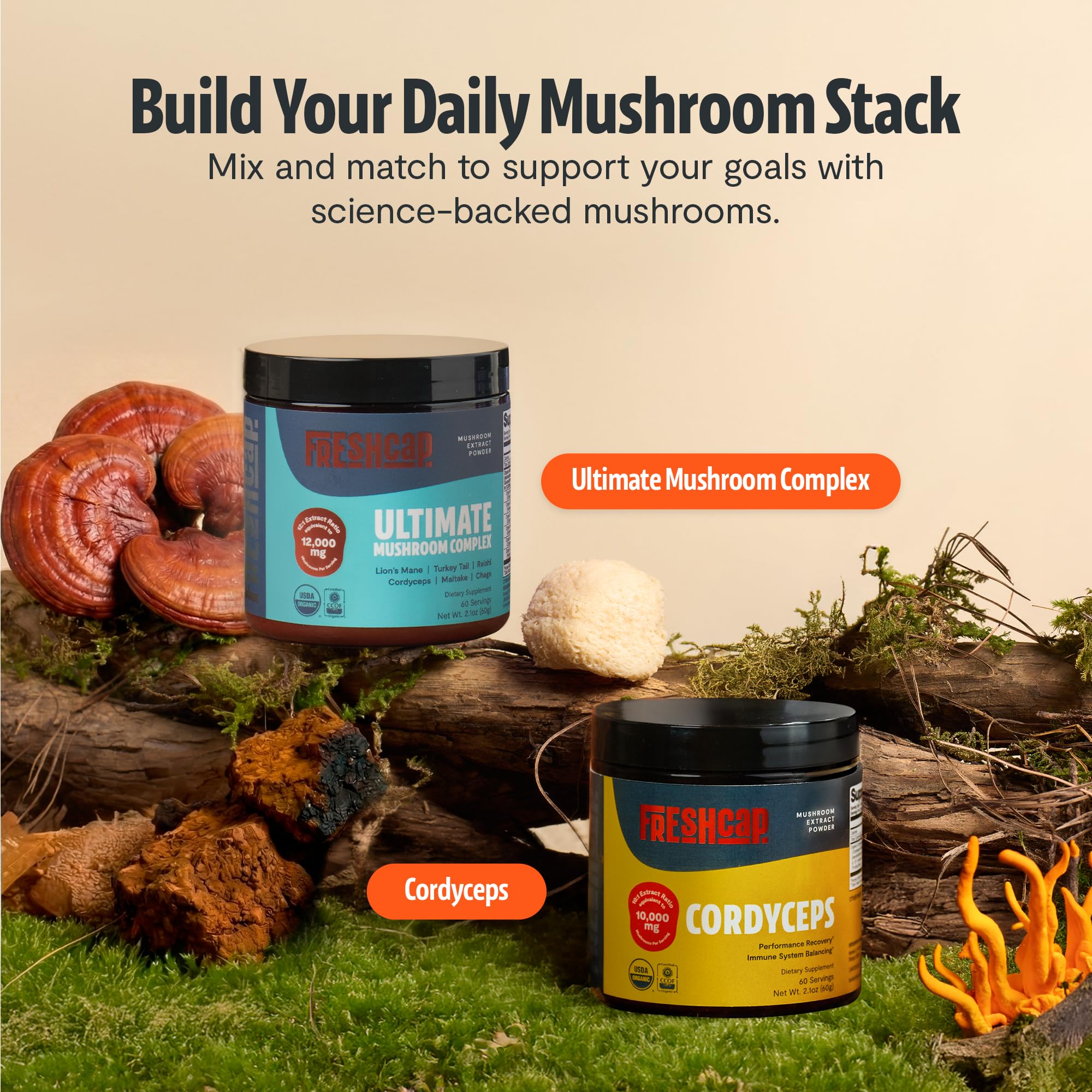 FreshCap Mushrooms uso en rutina matutina para enfoque y vitalidad
