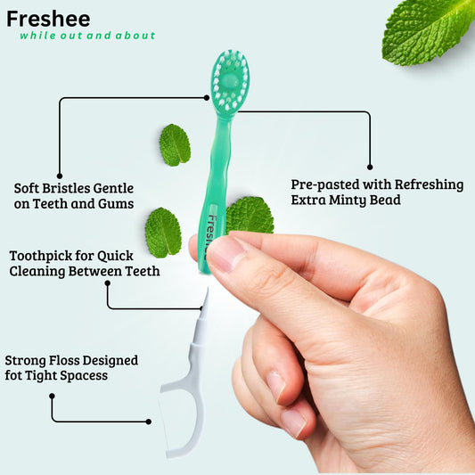 Freshee perla de pasta preparada para activar frescura de menta al cepillar