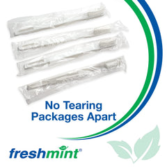 FRESHMINT cepillo en uso durante viaje, práctico y portátil