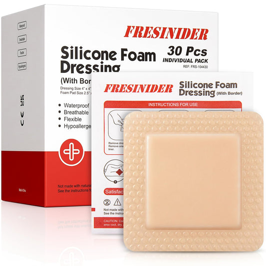 FRESINIDER pack frontal mostrando 30 apósitos, conveniencia y almacenamiento