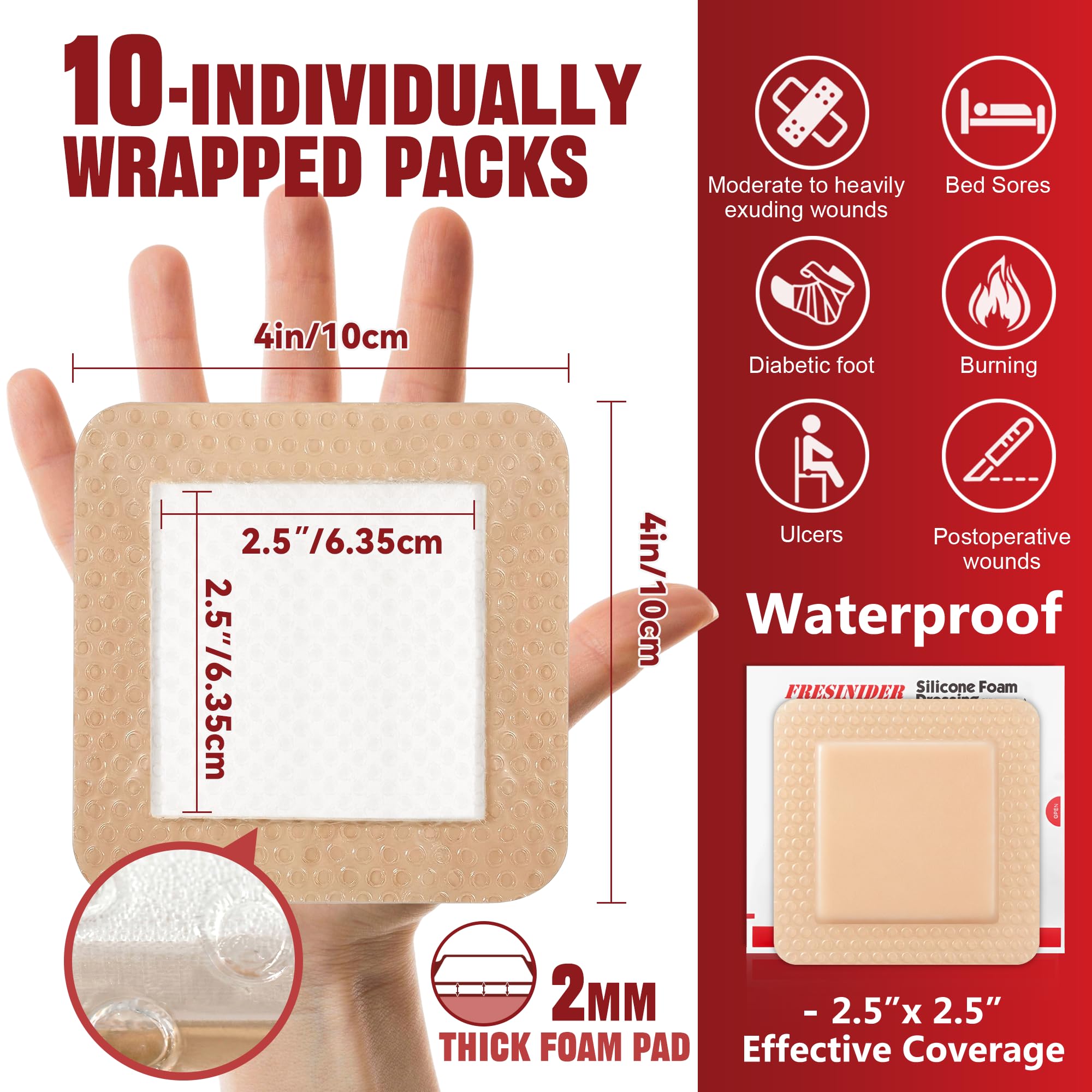 FRESINIDER primer plano de espuma mostrando textura absorbente y cómoda
