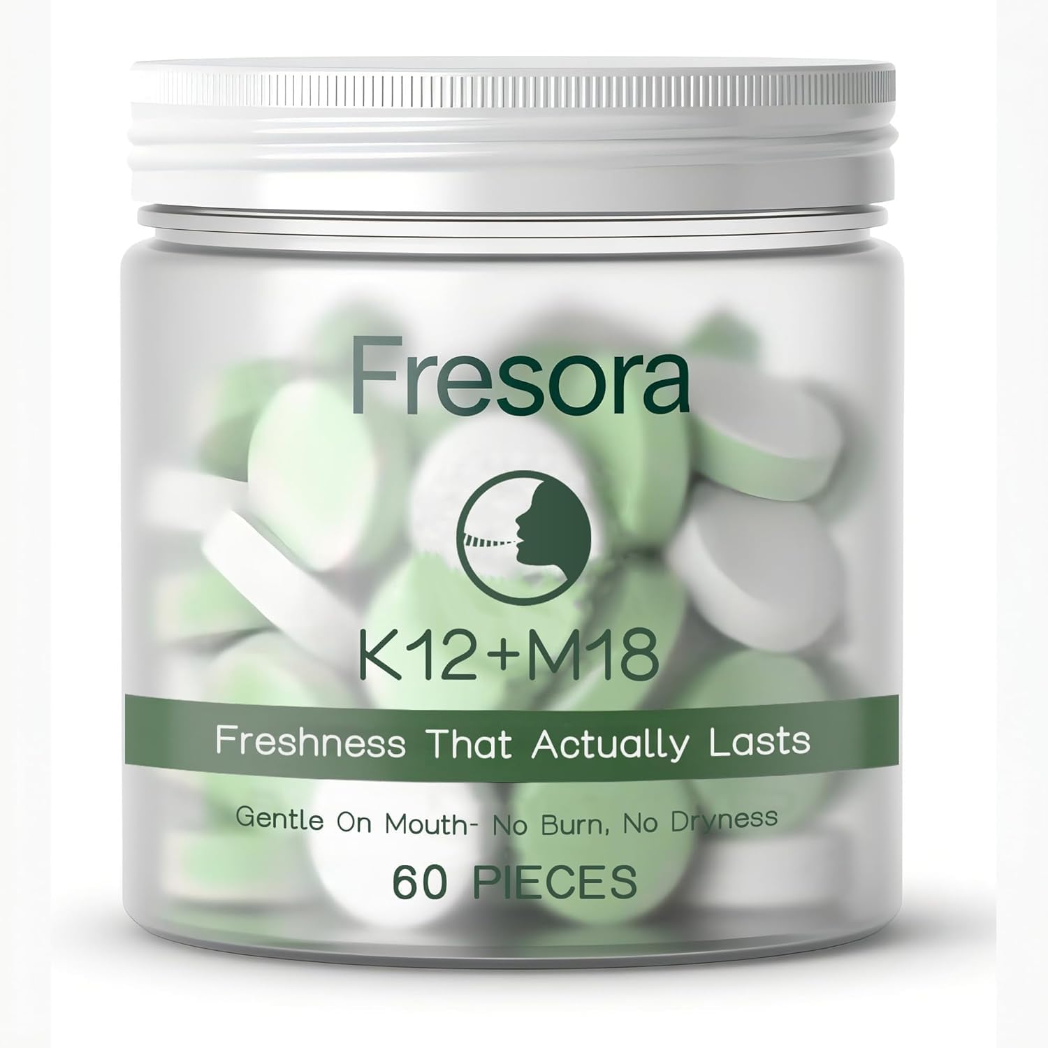 FRESORA frasco frontal mostrando 60 pastillas y beneficio de comodidad diaria