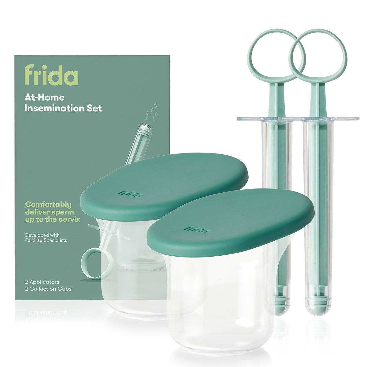 Frida Fertility empaque frontal mostrando el kit y beneficios de privacidad