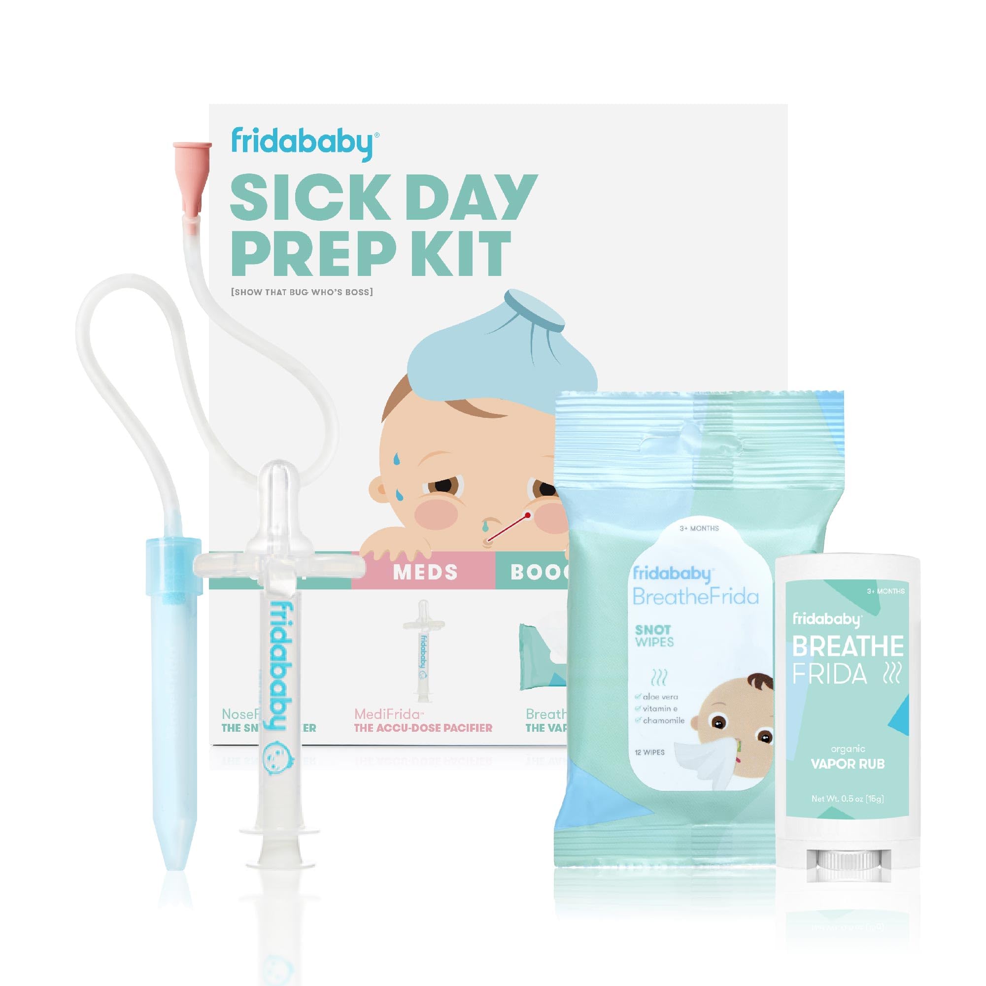 Frida kit frontal con los cuatro productos listo para emergencias