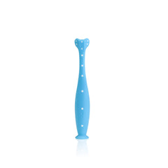 Frida Toothhugger cepillo sostenido por una mano de niño mostrando ergonomía segura