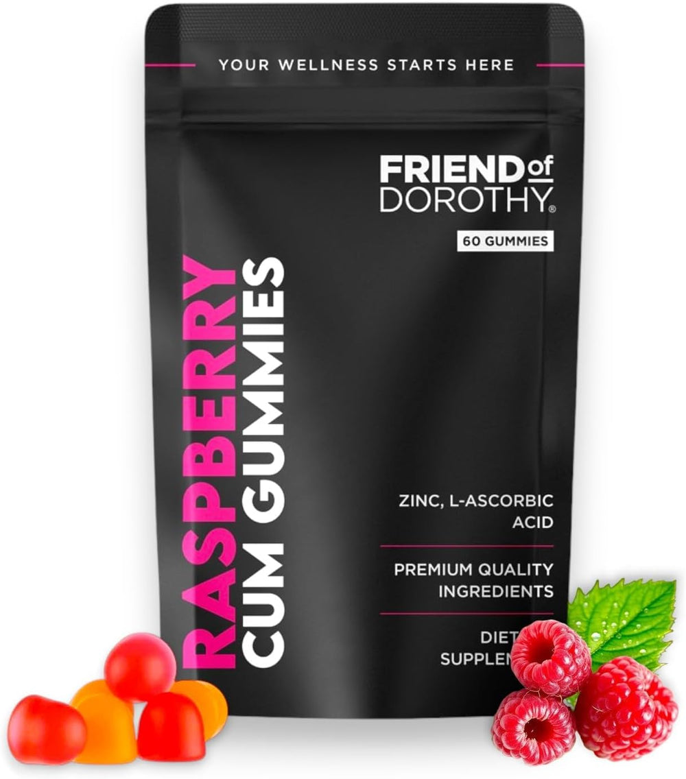 FRIEND OF DOROTHY frontal del envase que muestra sabor frambuesa y beneficios