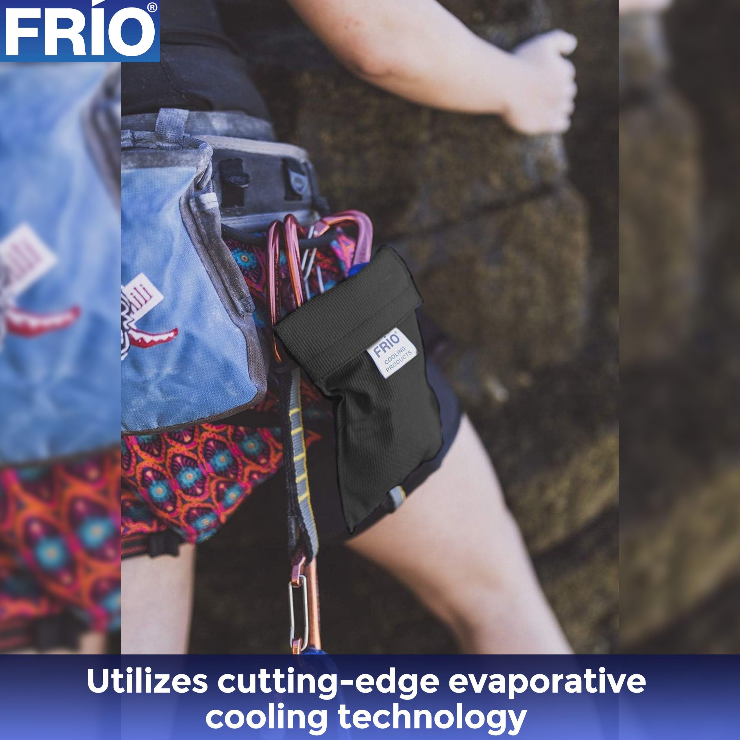 FRIO en uso dentro de una mochila ideal para viajes sin hielo
