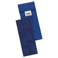 FRIO estuche frontal azul mostrando cierre y beneficio portátil