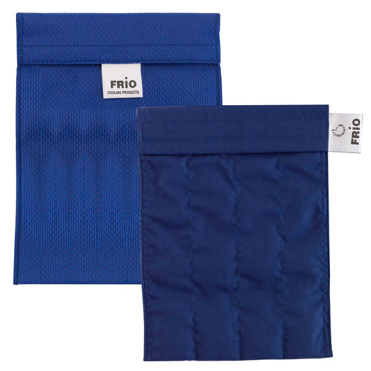 FRIO funda azul frontal mostrando diseño y capacidad
