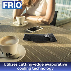 Detalle tejido evaporativo FRIO que facilita enfriamiento sin hielo