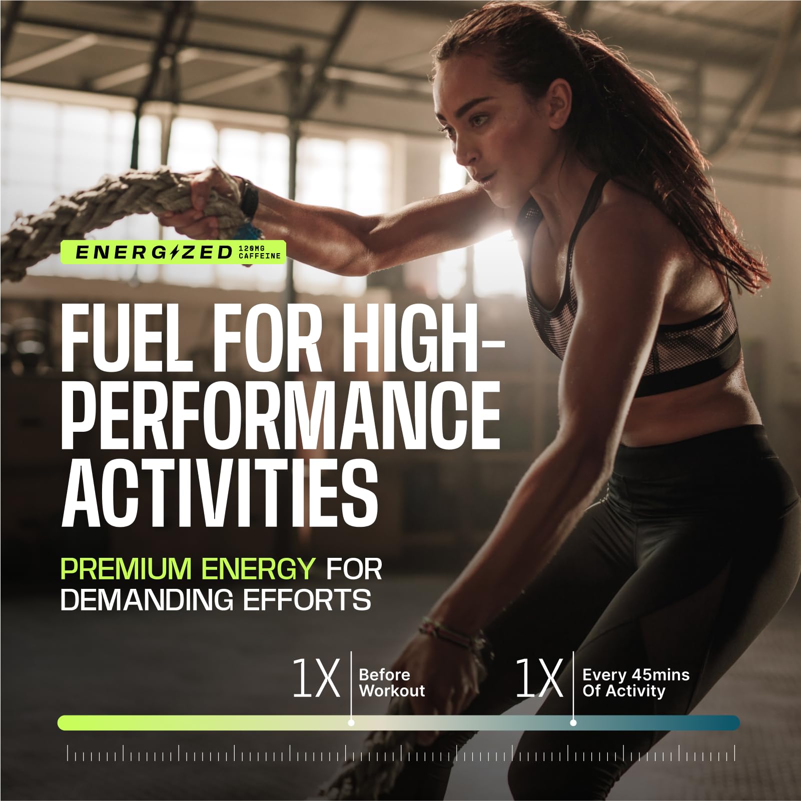 Atleta usando Frog Fuel durante un entrenamiento para mayor potencia