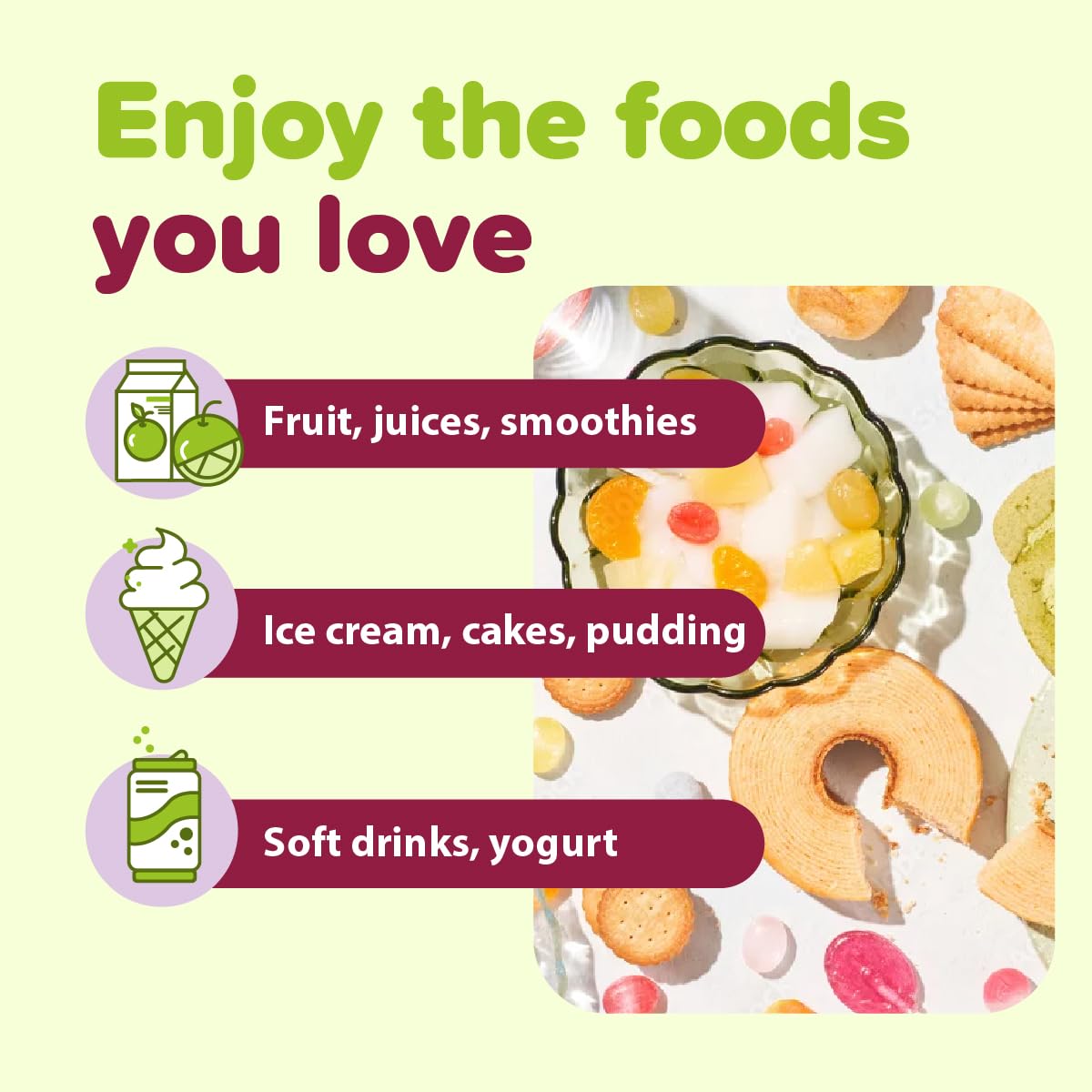 Fructaid junto a refresco y dulces indicando apoyo digestivo en salidas