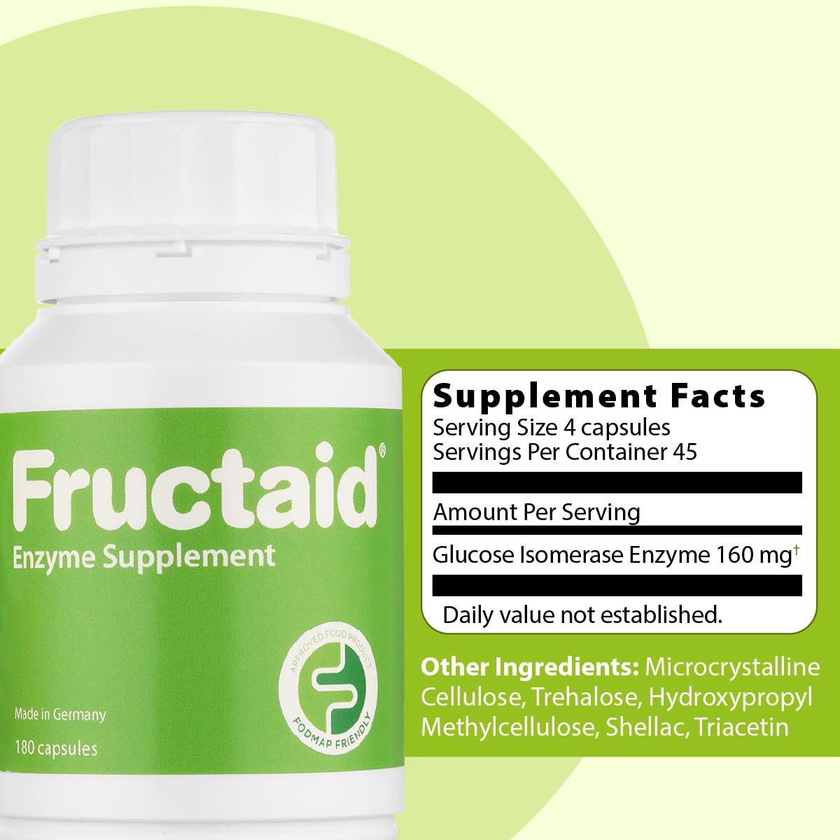 Fructaid etiqueta con ingredientes e instrucciones claras y útiles