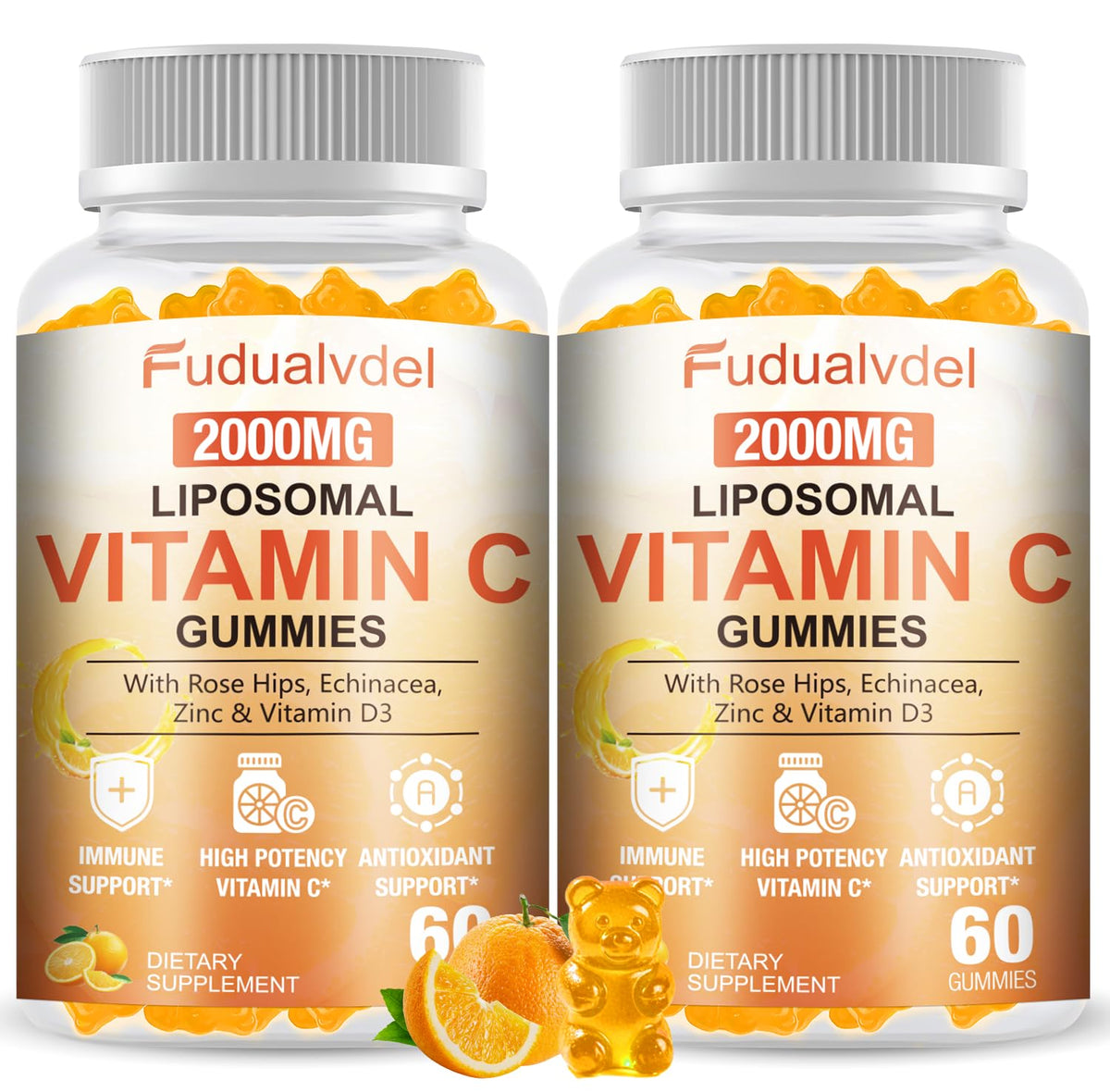 Fudualvdel envase frontal de gomitas liposomales, absorción mejorada
