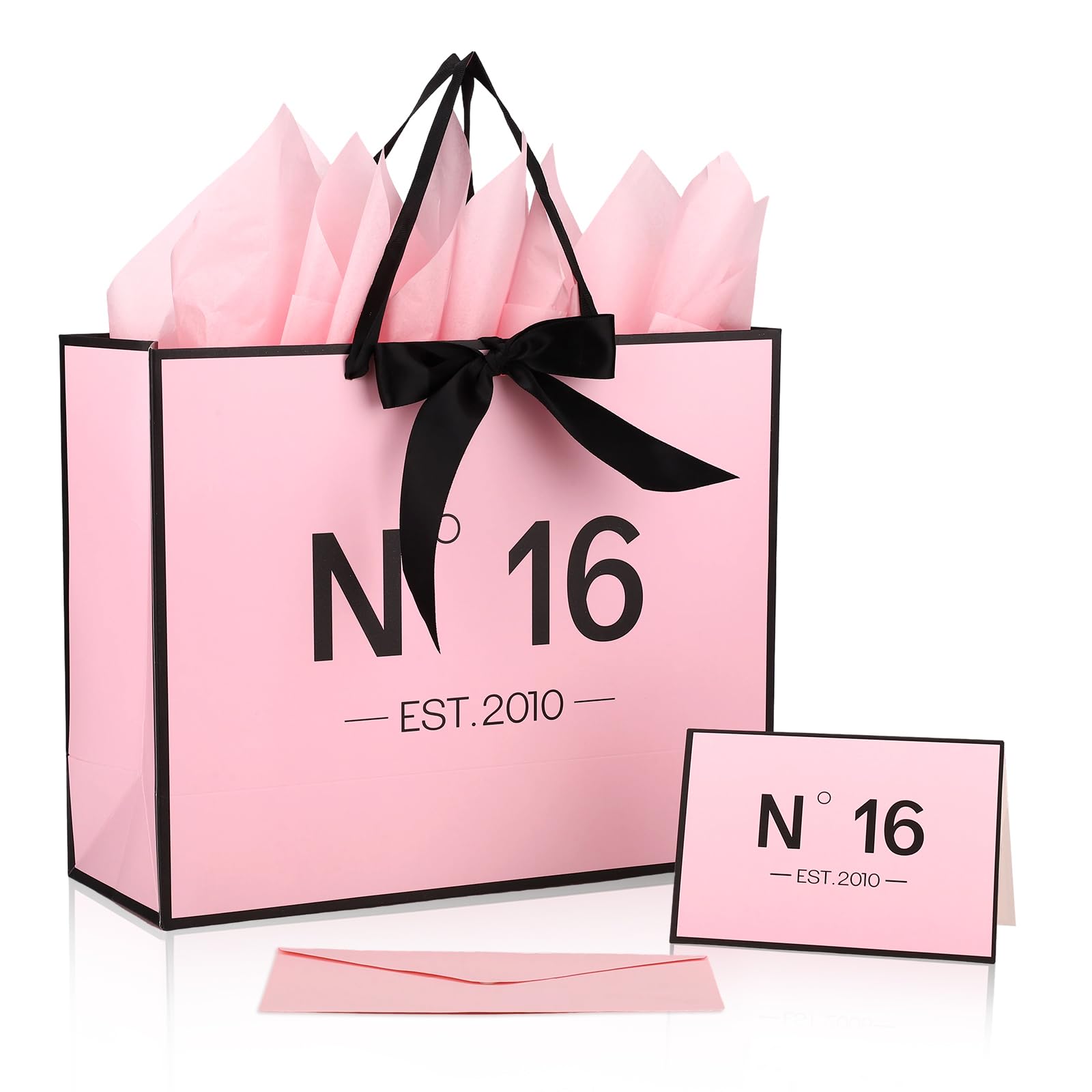 Fukaisu bolsa frontal rosa muestra diseño N°16, presentación lista para regalo