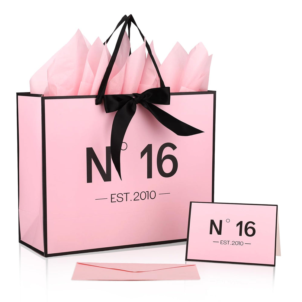 Fukaisu bolsa frontal rosa muestra diseño N°16, presentación lista para regalo
