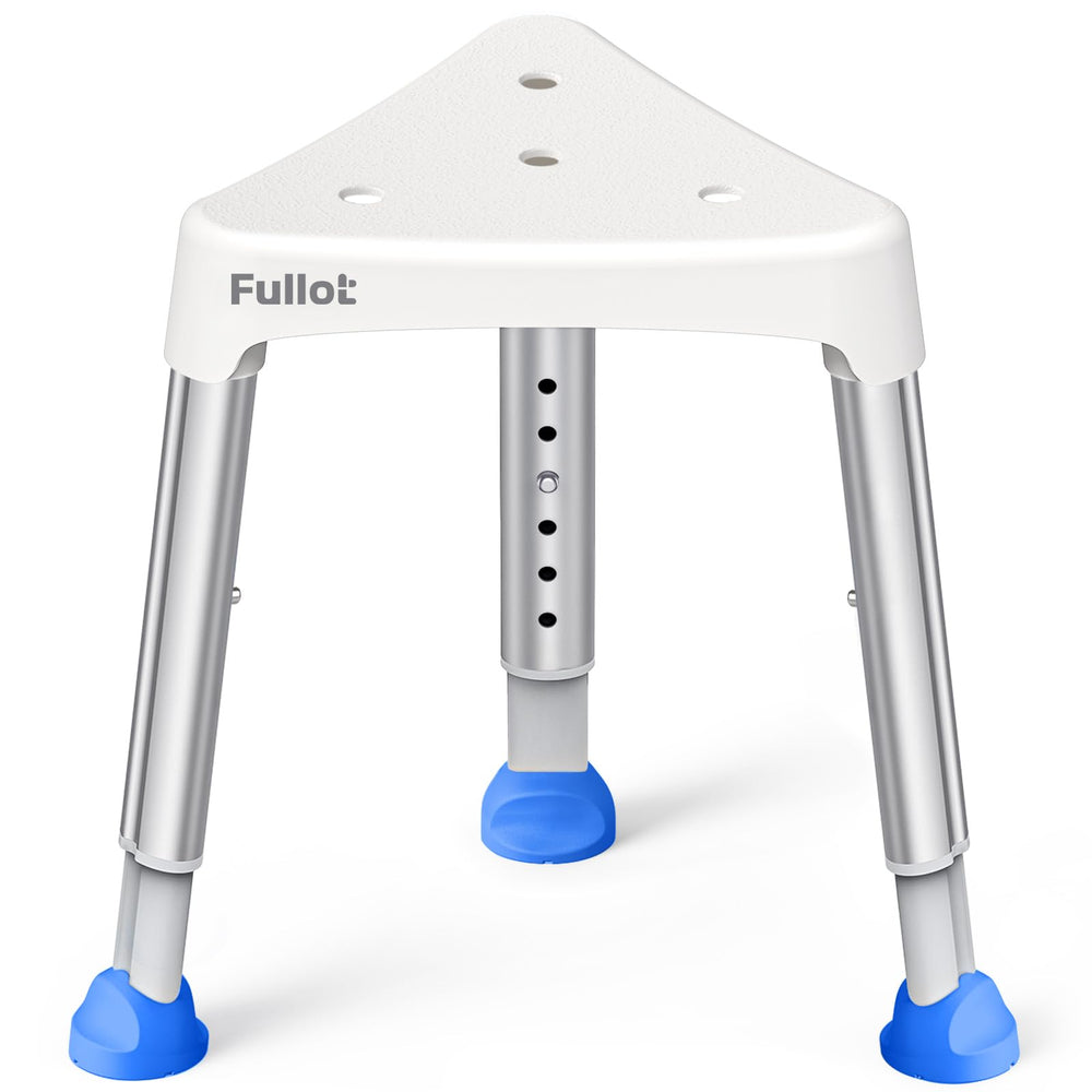 FULLOT silla de ducha frontal mostrando diseño compacto y ahorro de espacio