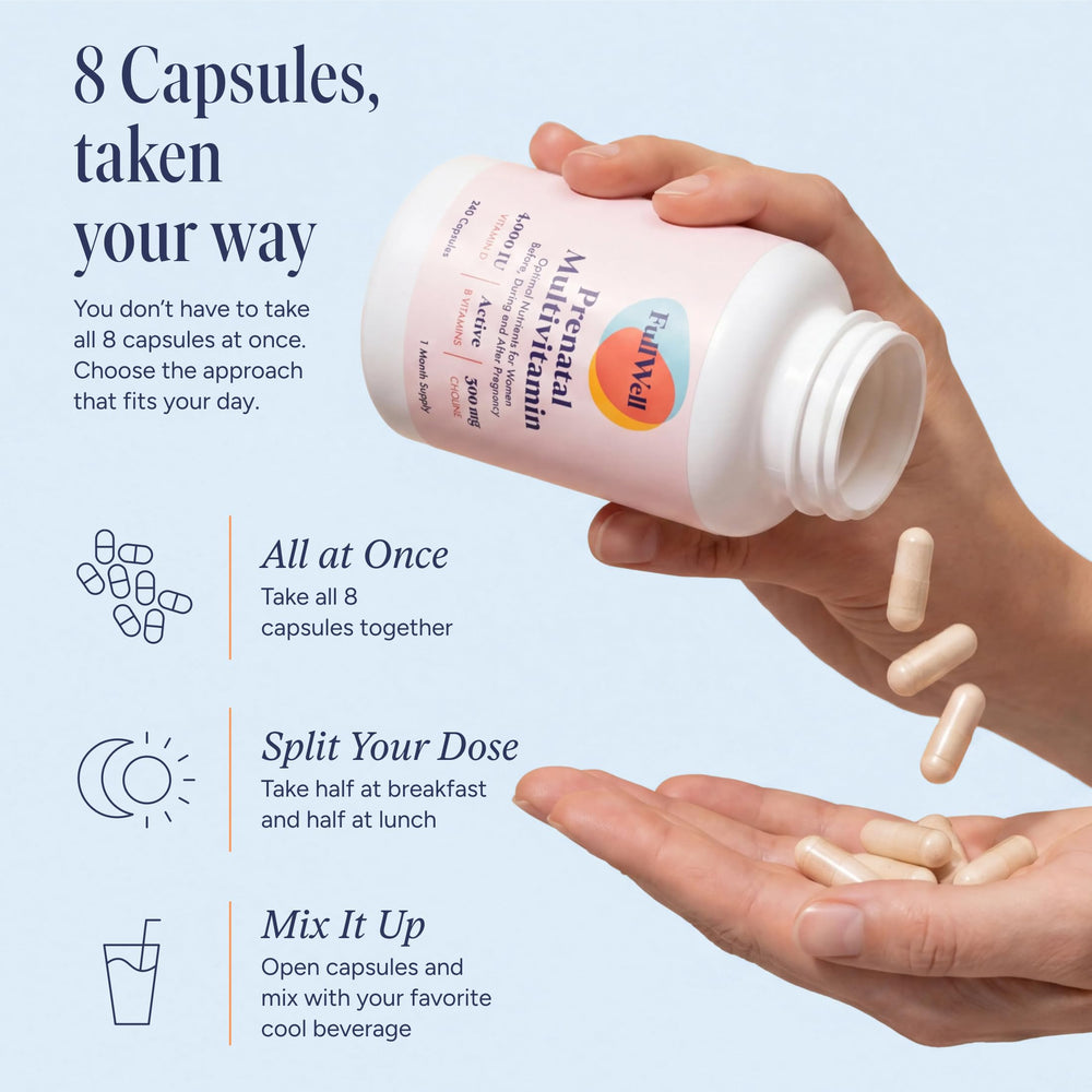 FullWell etiqueta con lista de ingredientes y vitaminas destacadas, transparencia informativa