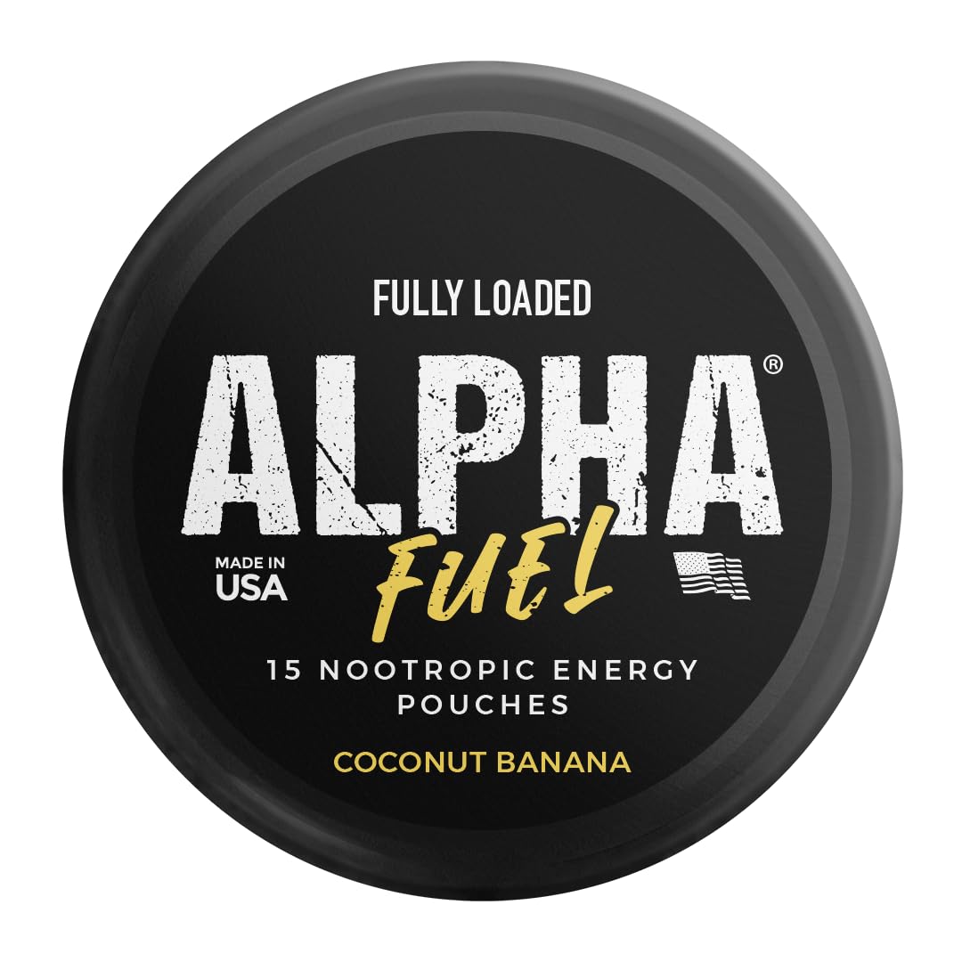 Lata abierta con pouches visibles de Fully Loaded Alpha Fuel, organización práctica