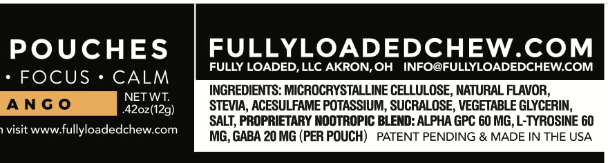 Fully Loaded etiqueta con ingredientes y dosificación clara y legible