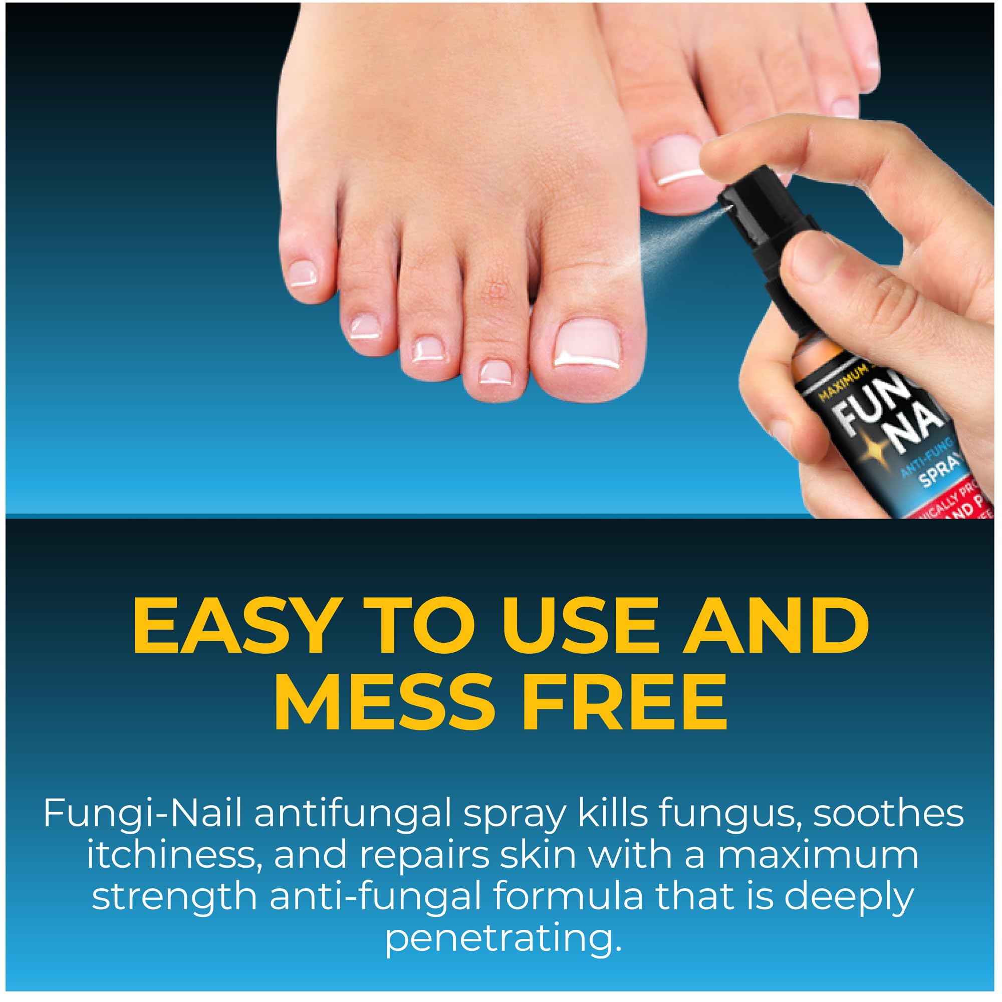 Fungi-Nail junto a una moneda para comparar tamaño compacto y portabilidad